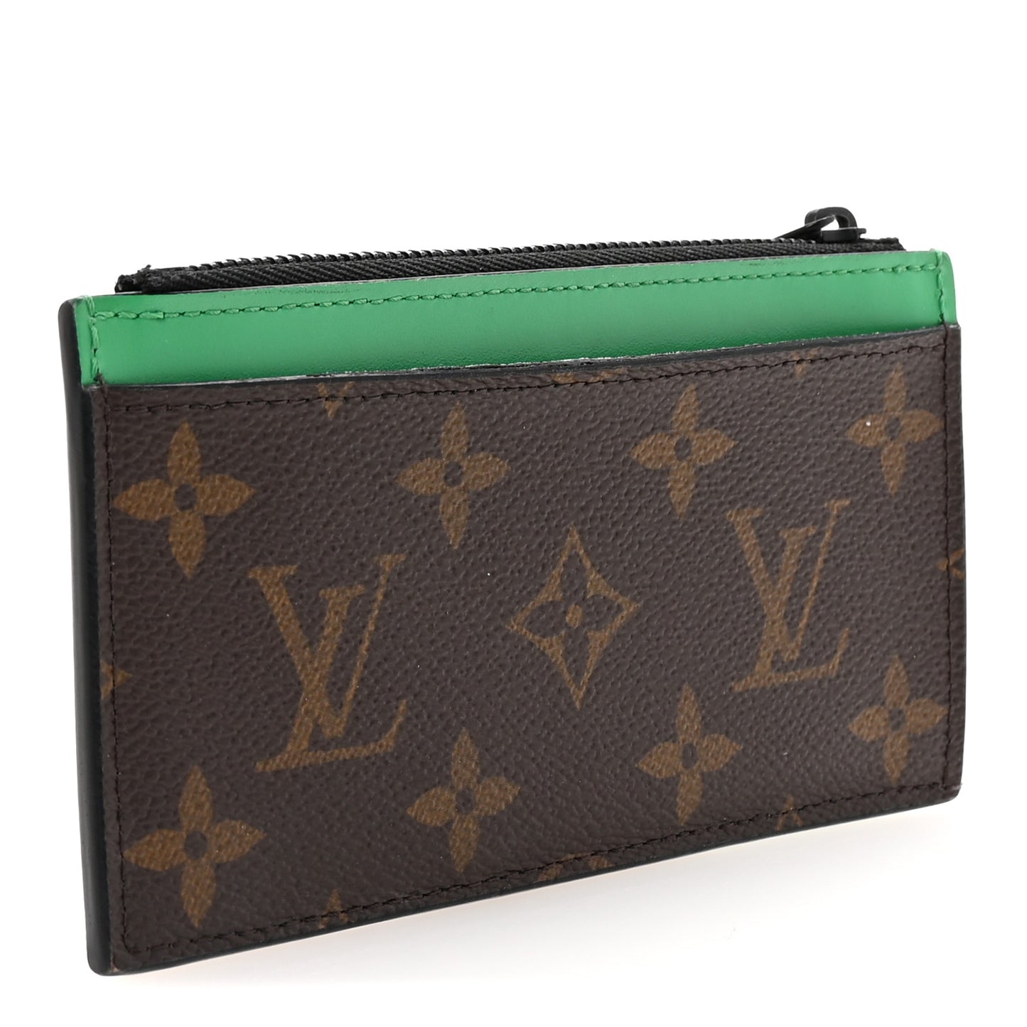 Monogram Calfskin Coin Card Holder Minty Green