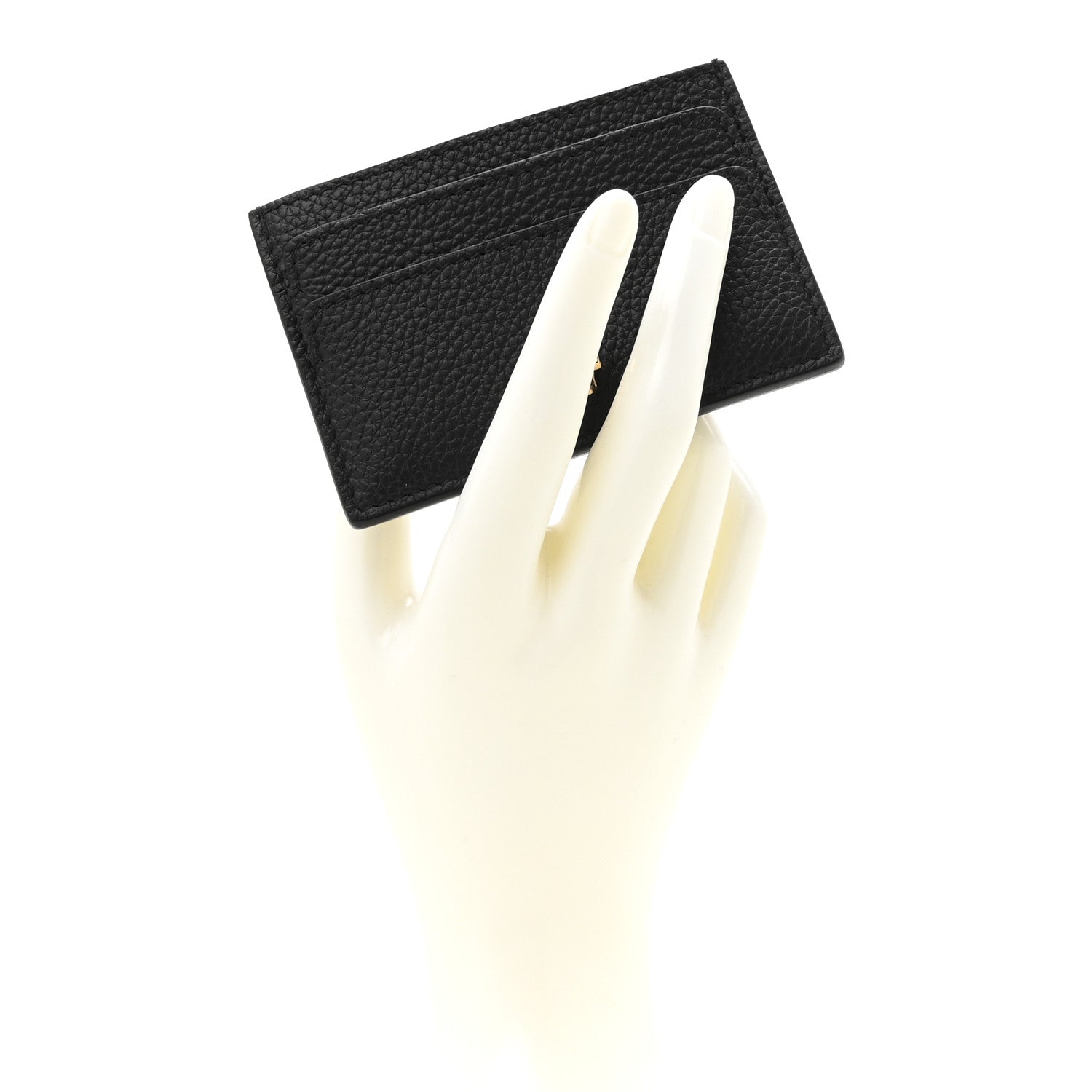 Alexander McQueen Grained Calfskin Skull Card Holder Black 2 of 8