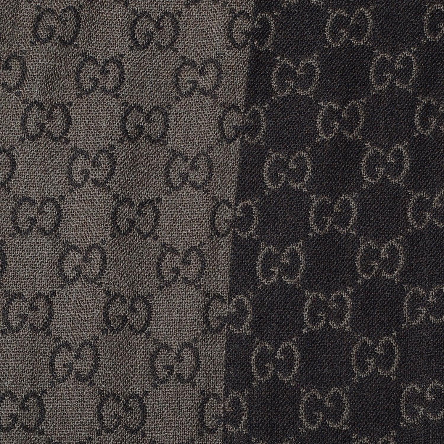 Gucci Monogram Wool Fringe Scarf Brown 4 of 7