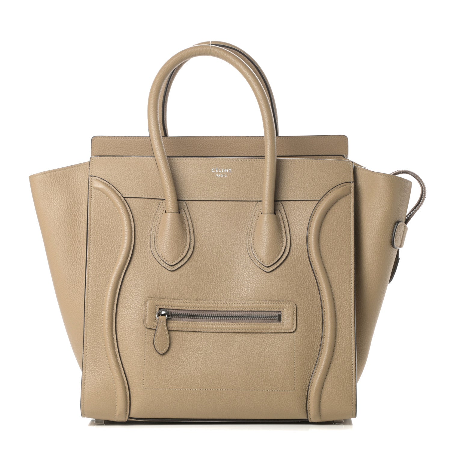Celine Drummed Calfskin Mini Luggage Dune 1 of 13