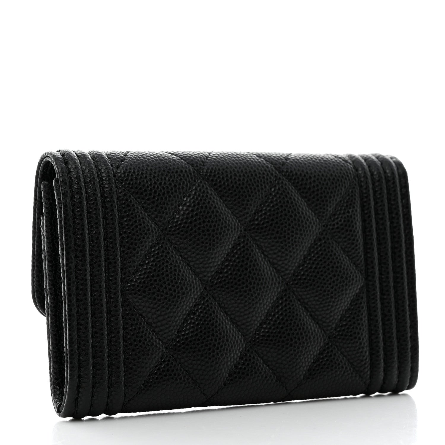 Chanel Caviar Quilted Boy Flap Card Holder Black 3 of 9