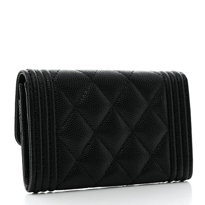 Chanel Caviar Quilted Boy Flap Card Holder Black 3 of 9