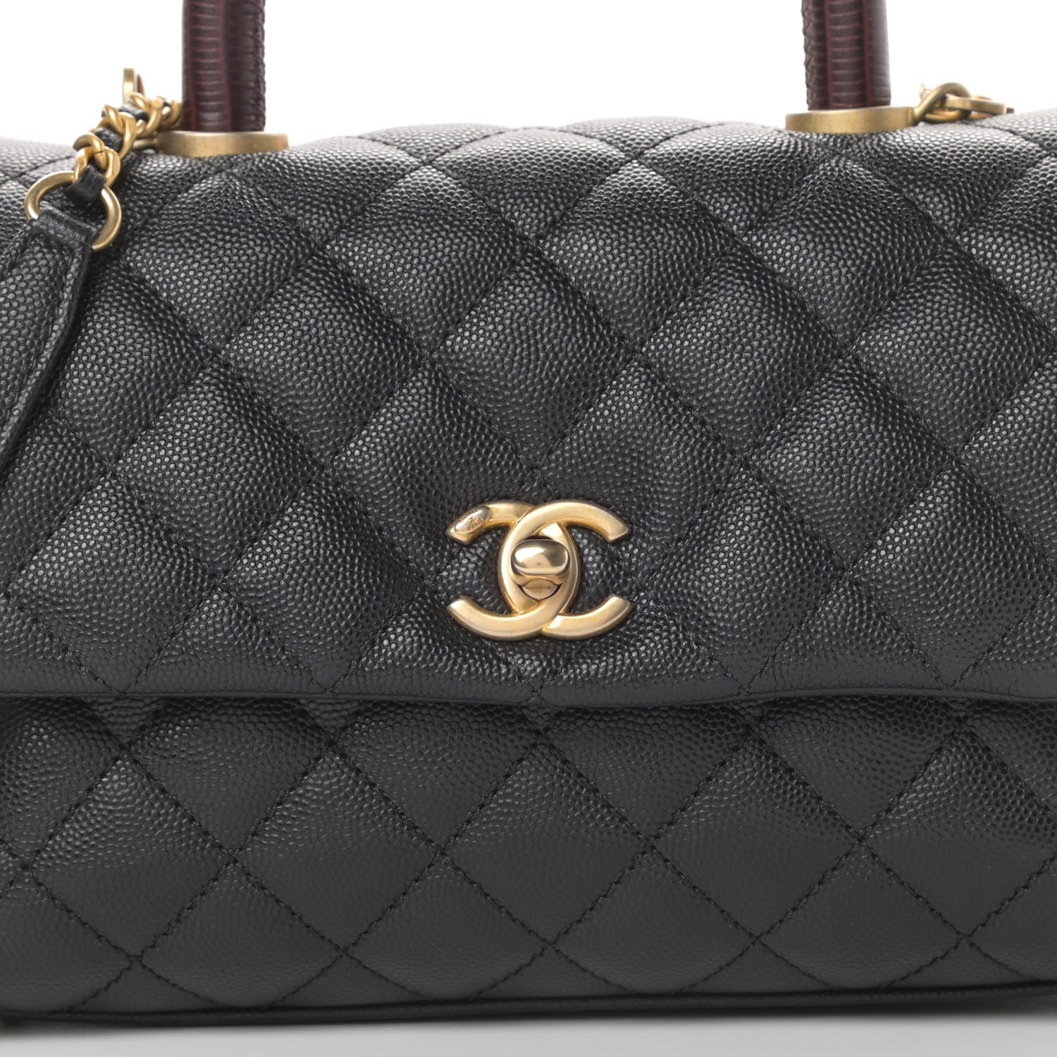 Chanel Caviar Lizard Embossed Quilted Mini Coco Handle Flap Black 8 of 11