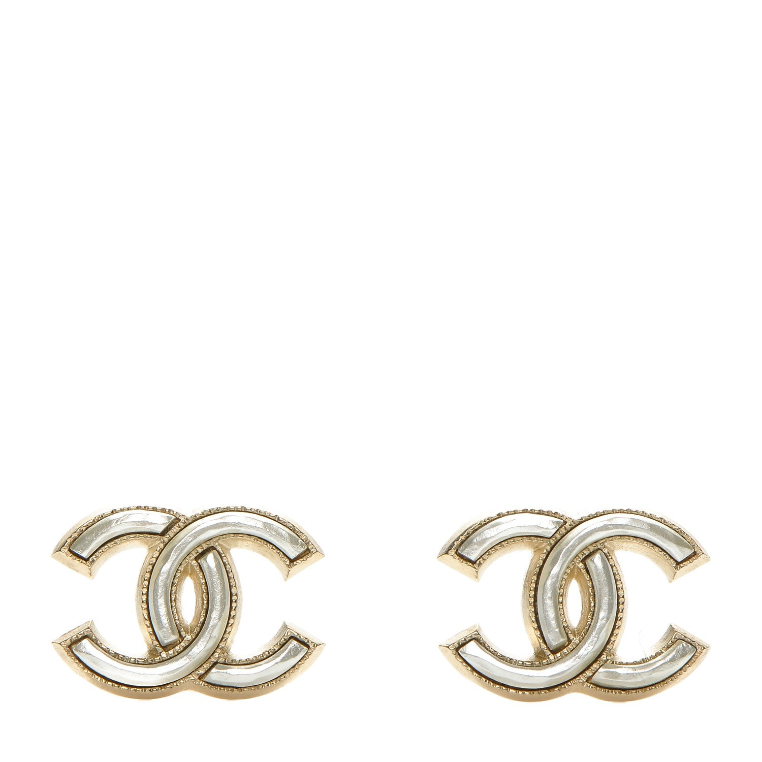Chanel Pearl CC Earrings Gold Pearly White 1 of 5