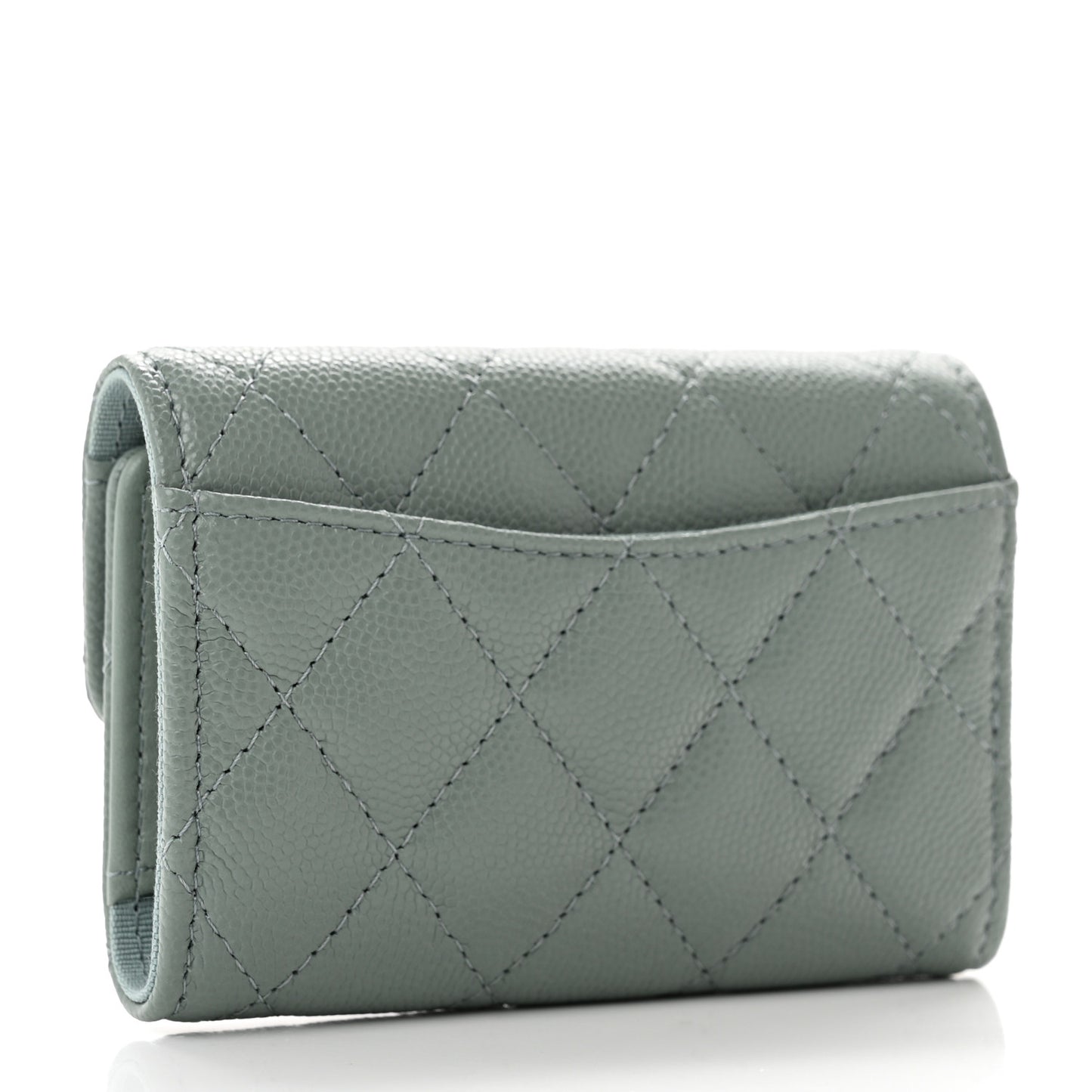 Caviar Quilted Classic 4 Key Holder Wallet Light Green