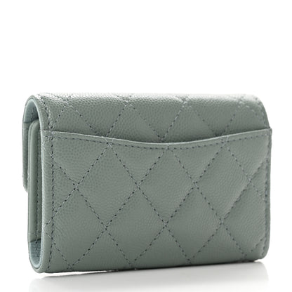 Chanel Caviar Quilted Classic 4 Key Holder Wallet Light Green 3 of 8