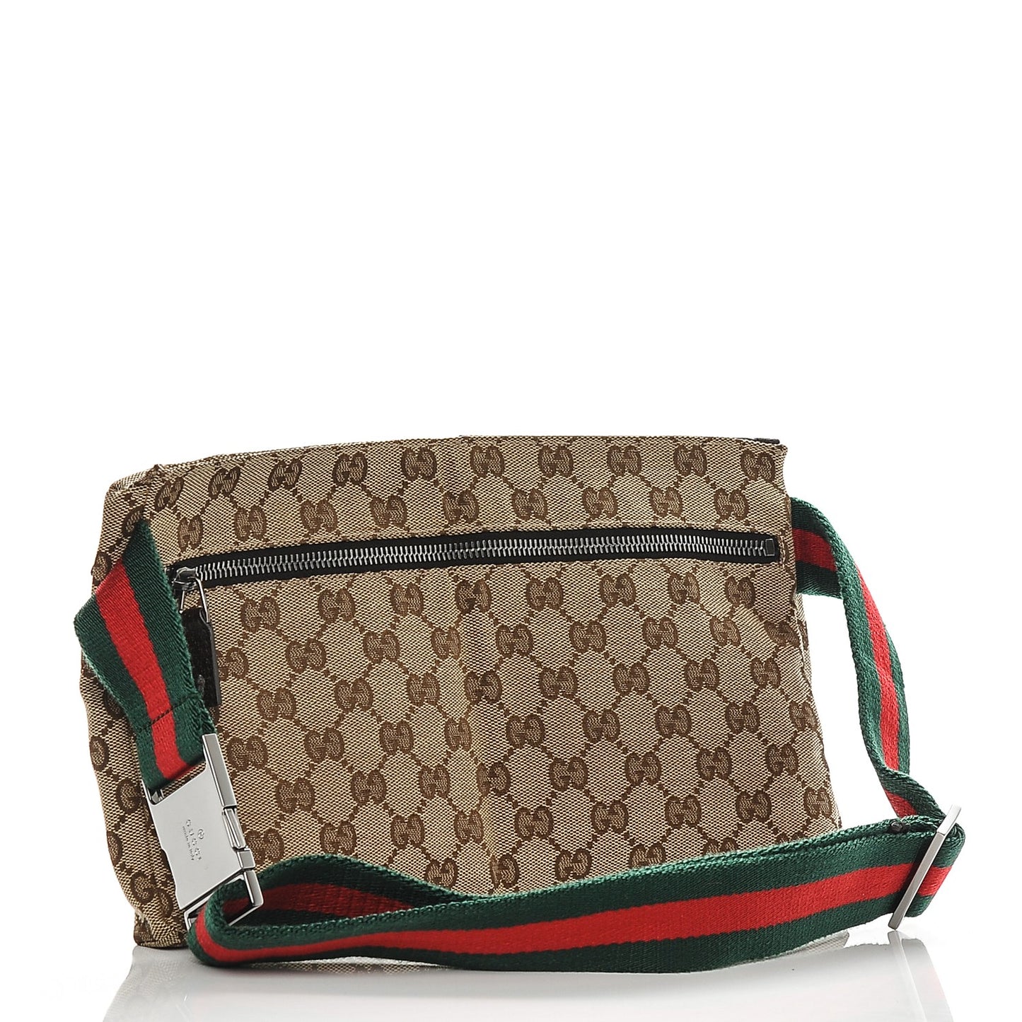 GG Monogram Double Pocket Belt Bag Dark Brown
