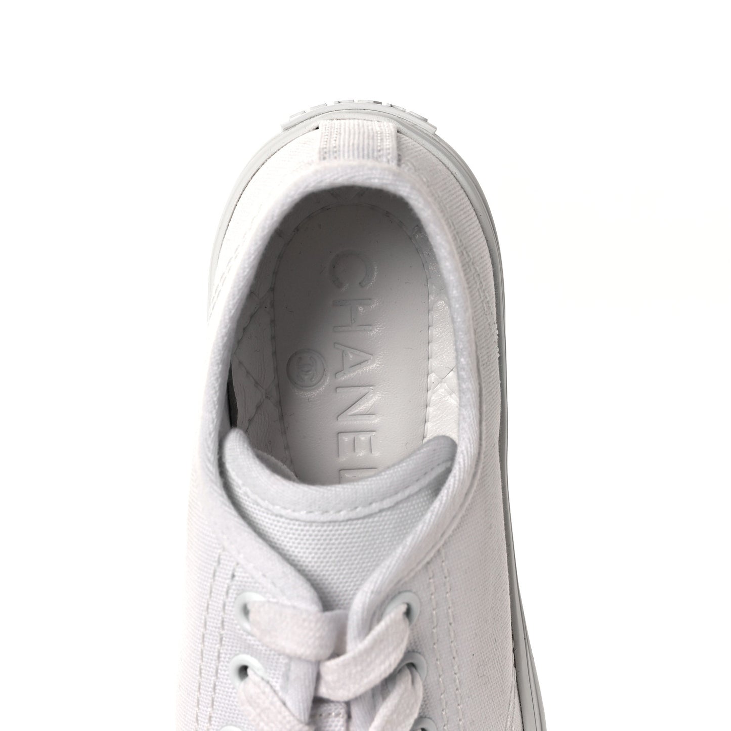 Fabric Low Top Sneakers 36 White