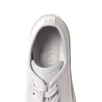 Chanel Fabric Low Top Sneakers 36 White 8 of 11