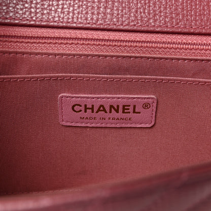 Chanel Metallic Calfskin Chevron Quilted Small Statement Flap Pink 6 of 10