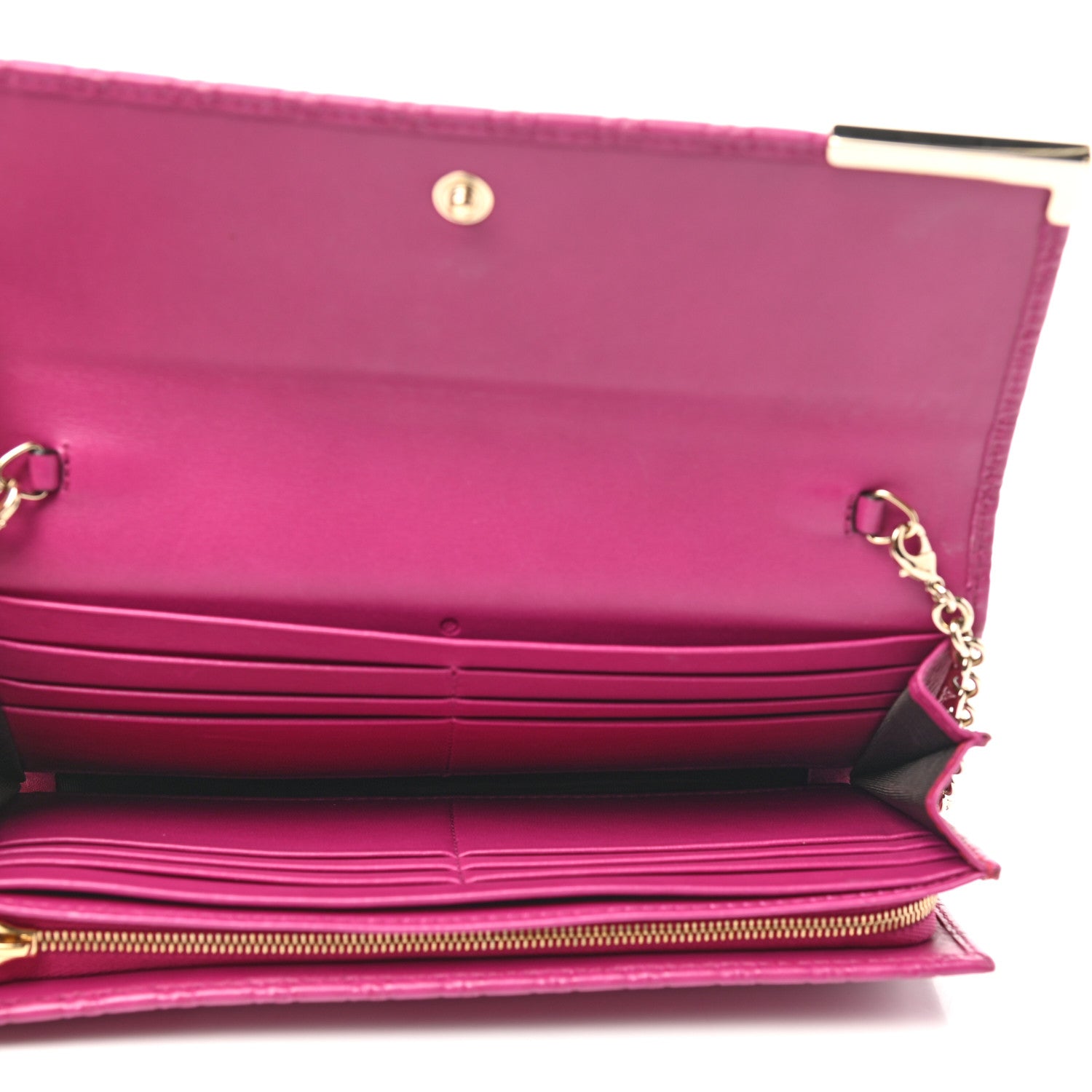 Gucci Soft Microguccissima Dice Chain Wallet Bright Bouganville 4 of 5