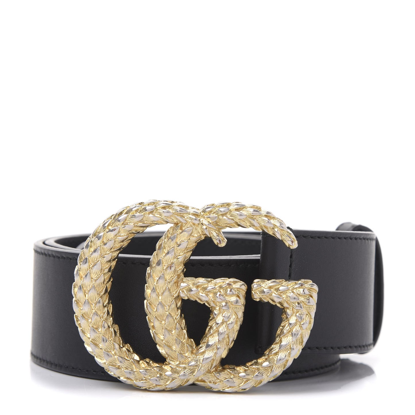 Moon Calfskin Scales Double G 40mm Belt 75 30 Black