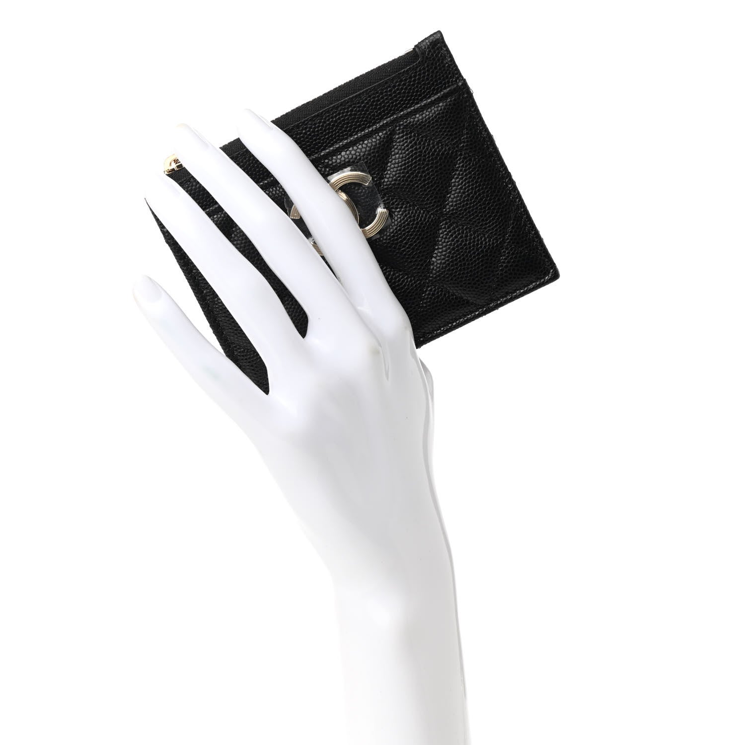 Chanel Caviar Quilted CC Zip Card Holder Black 2 of 8