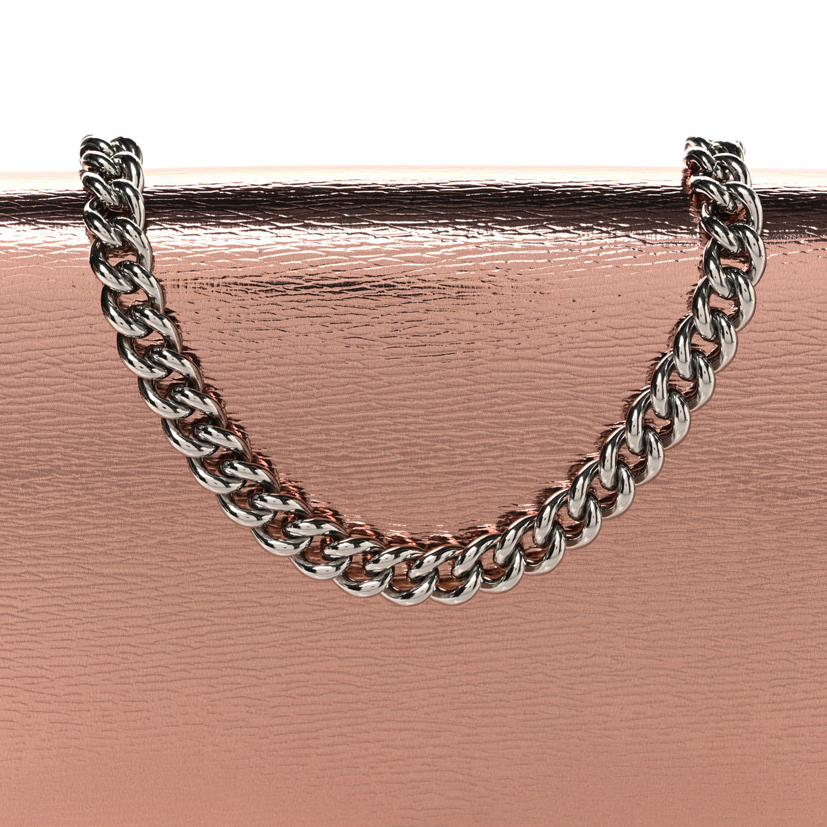 Gucci Textured Patent Bi-color GG Marmont Wallet on Chain  Pink 7 of 9