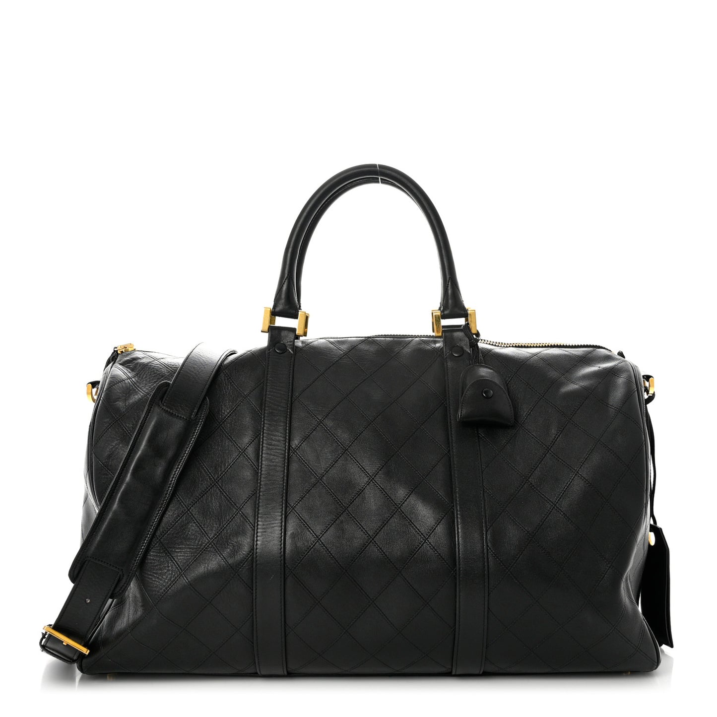 Calfskin Stitched Duffel Bag Black