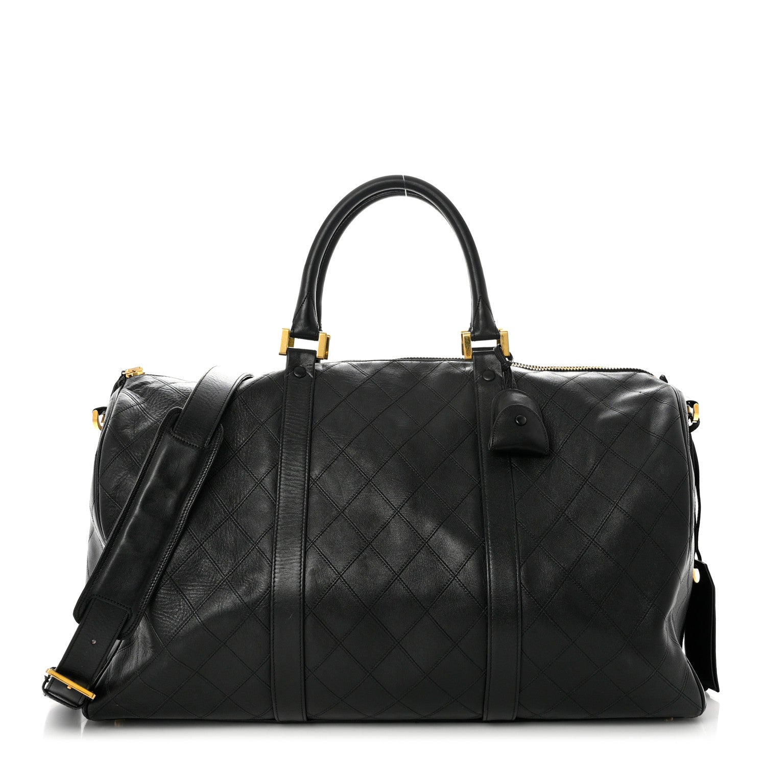 Chanel Calfskin Stitched Duffel Bag Black 1 of 12