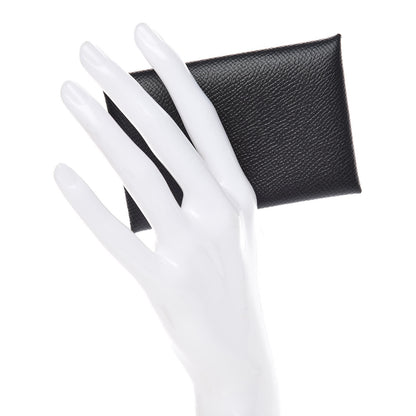 Hermes Epsom Calvi Card Case Black 2 of 8