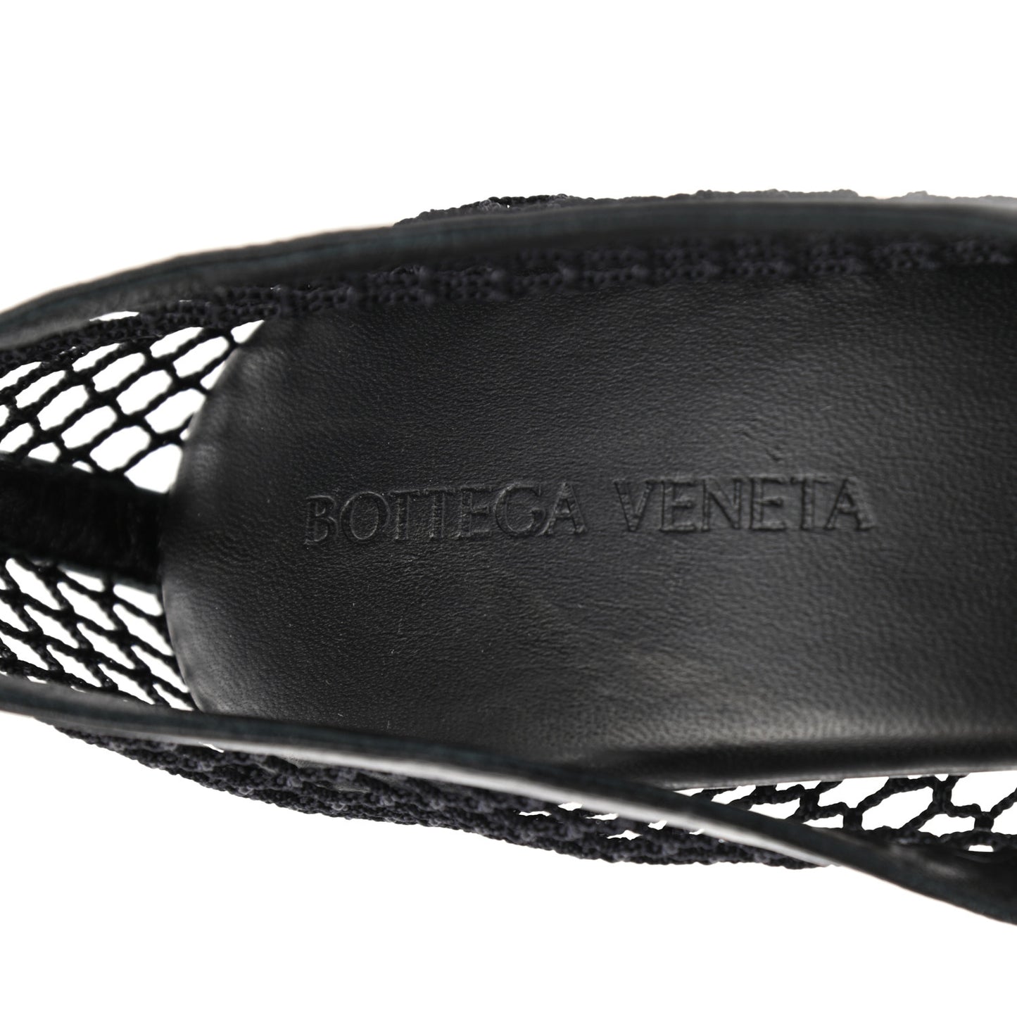 Mesh Nappa Chunky Chain Sandals 40.5 Black