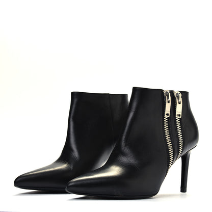 Saint Laurent Calfskin Double Zipper Booties 37.5 Black 2 of 4