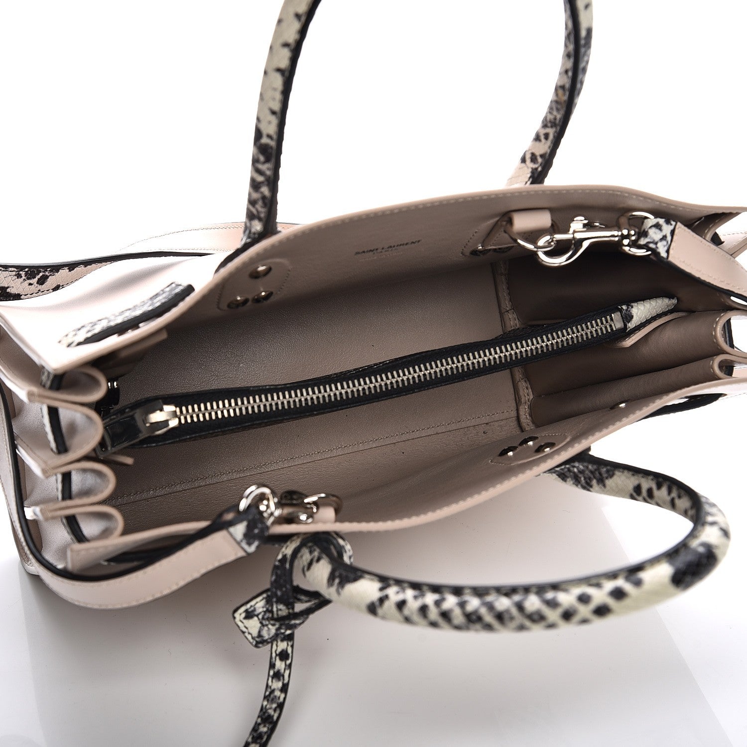 Saint Laurent Calfskin Embossed Python Baby Sac De Jour Powder Pink 6 of 9