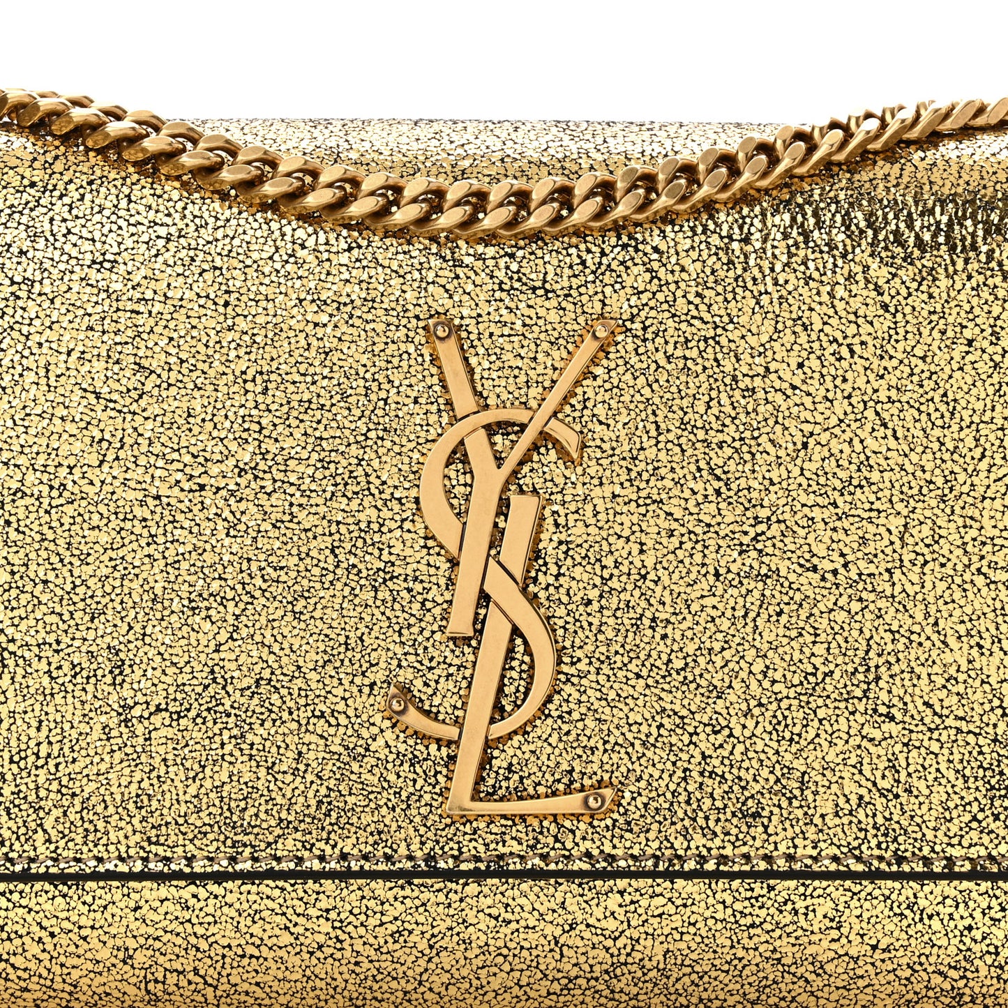 Metallic Calfskin Small Classic Monogram Kate Satchel Oro
