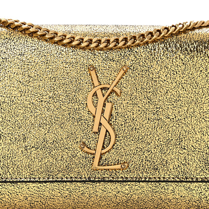 Saint Laurent Metallic Calfskin Small Classic Monogram Kate Satchel Oro 8 of 10
