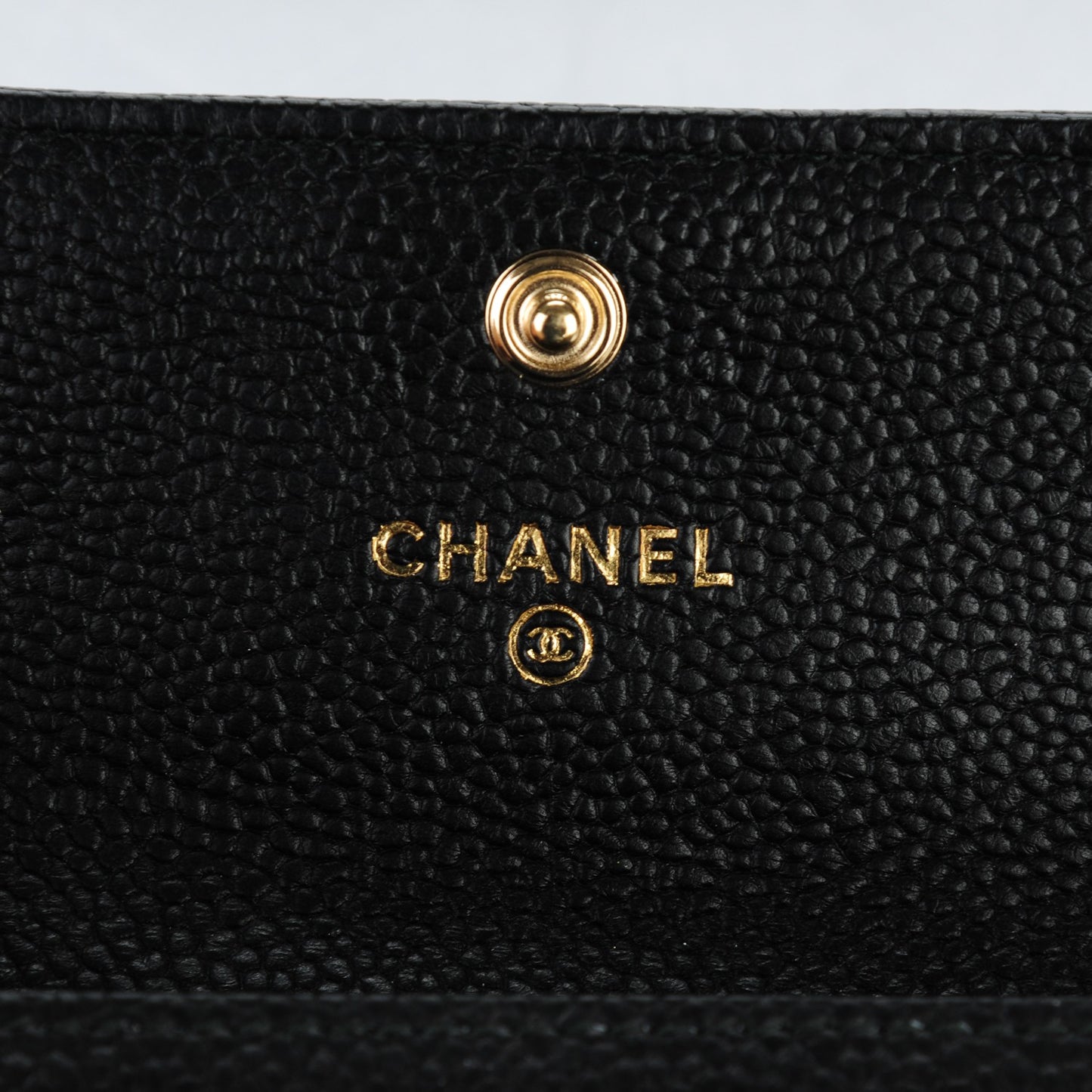 Caviar Quilted Boy Flap Card Holder Black