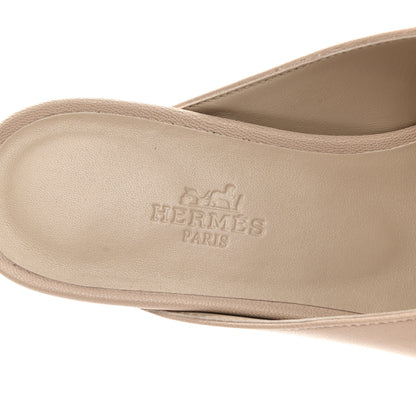 Hermes Calfskin Oz Mules 36.5 Blanc Gomme 7 of 9