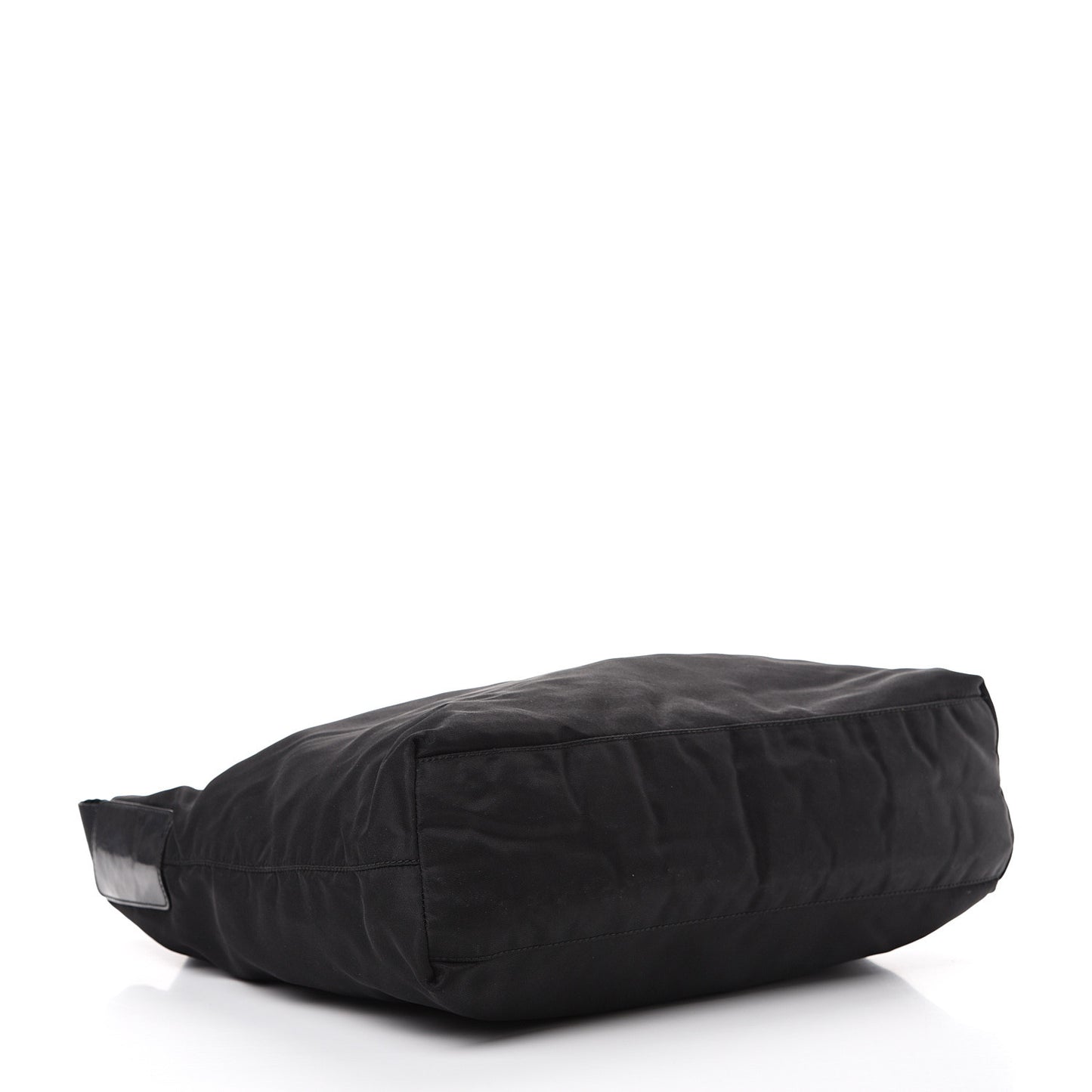 Nylon Flat Messenger Bag Black