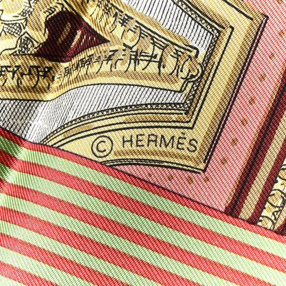 Hermes Silk Grand Theatre Nouveau Scarf 90 Bleu Vieux Rose Vert 5 of 6