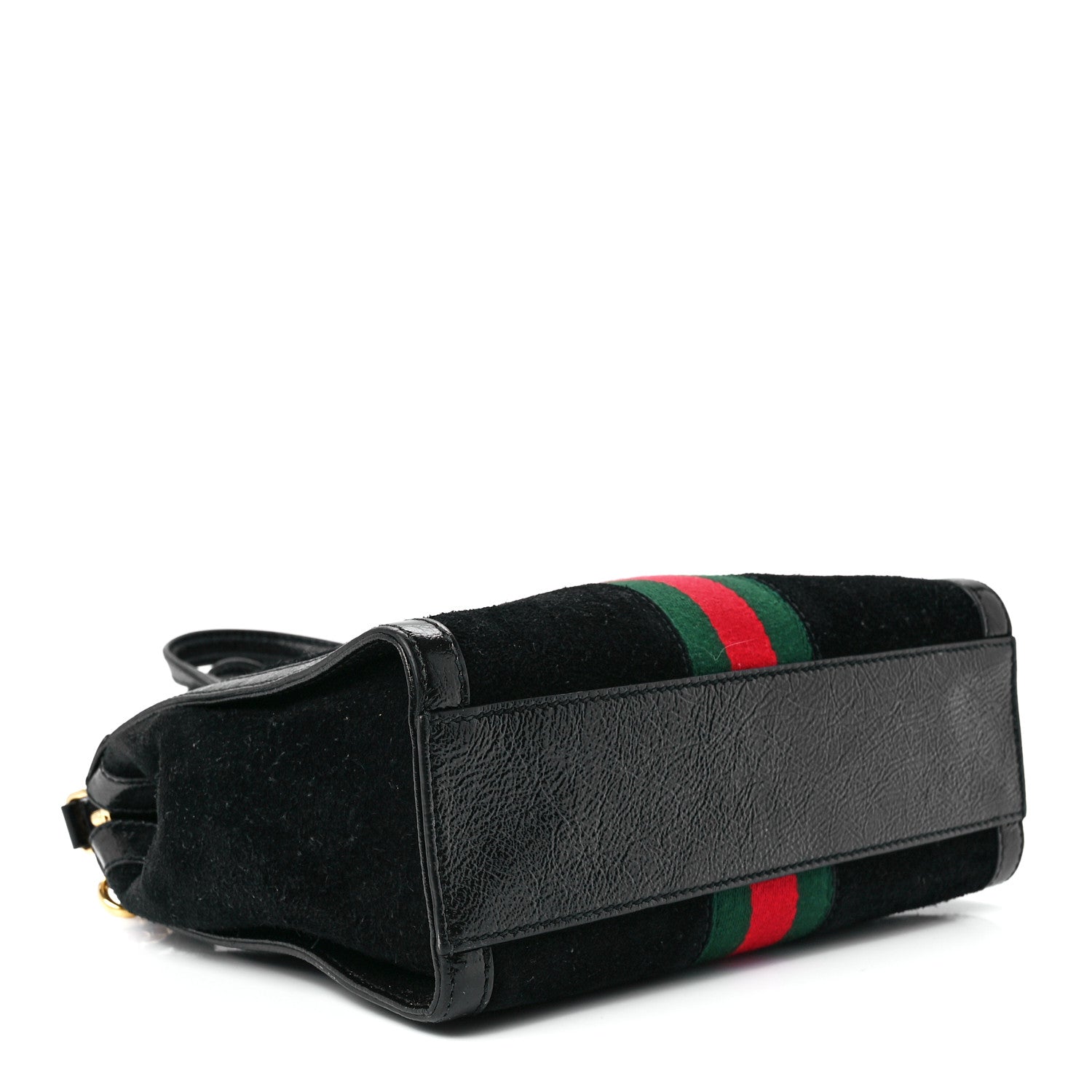 Gucci Suede Patent GG Web Small Ophidia Tote Bag Black 4 of 12