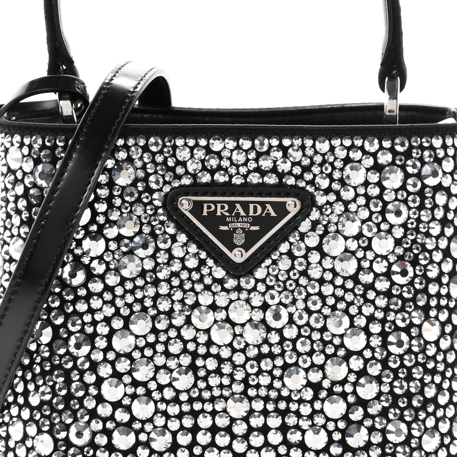 Prada Satin Crystal Small Panier Bucket Bag Metal 1961990