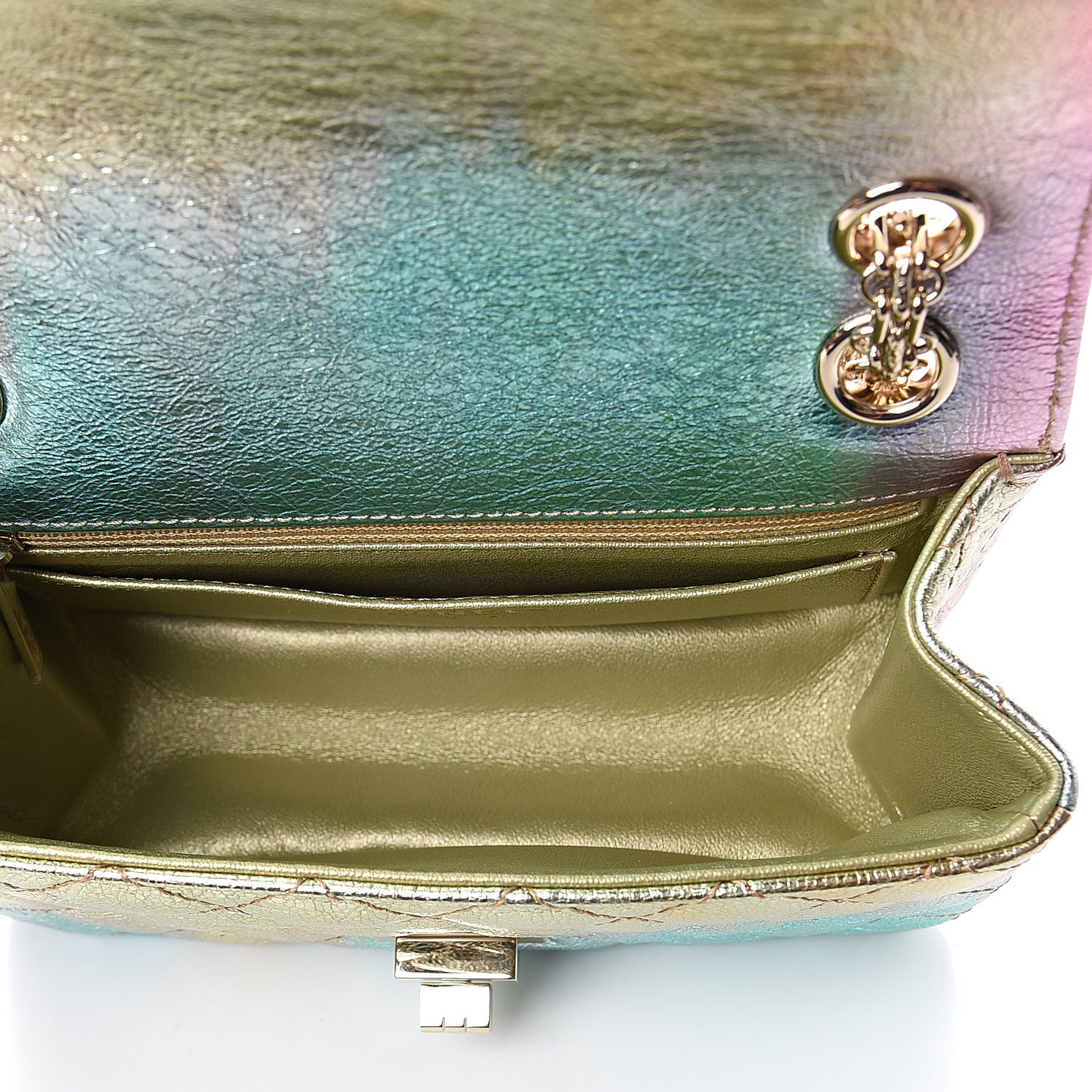Metallic Goatskin Quilted Mini 2.55 Reissue Flap Multicolor