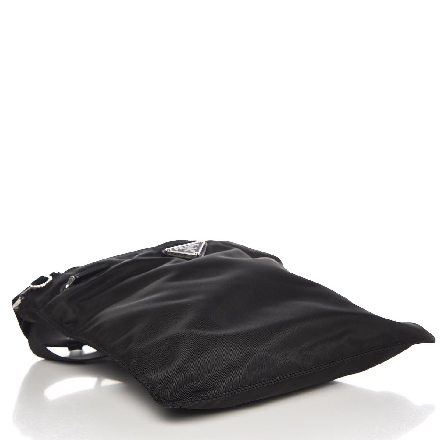 Nylon Vela Small Flat Messenger Bag Black