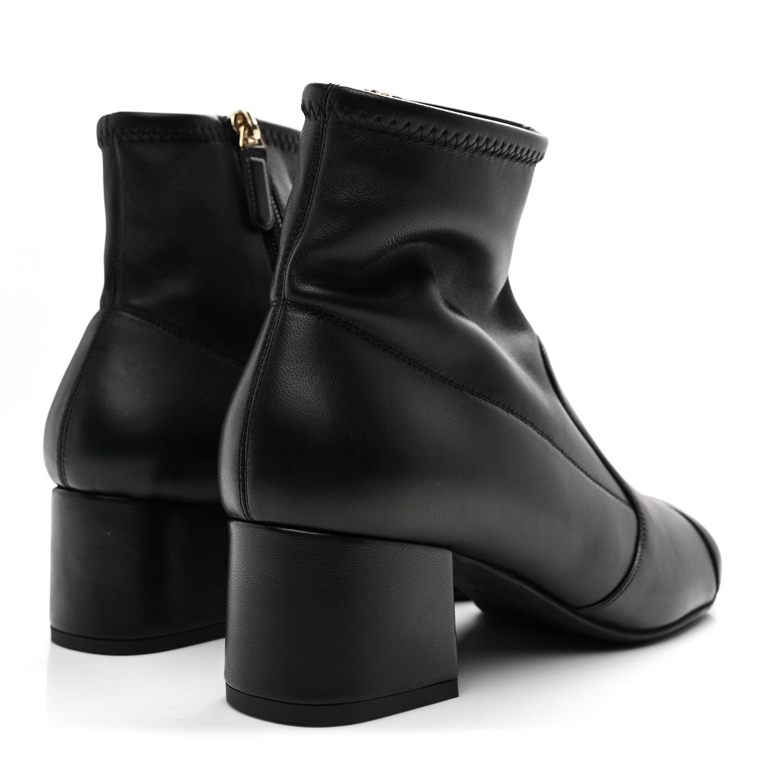 Chanel Stretch Lambskin Cap Toe CC Short Boots 38 Black 5 of 10