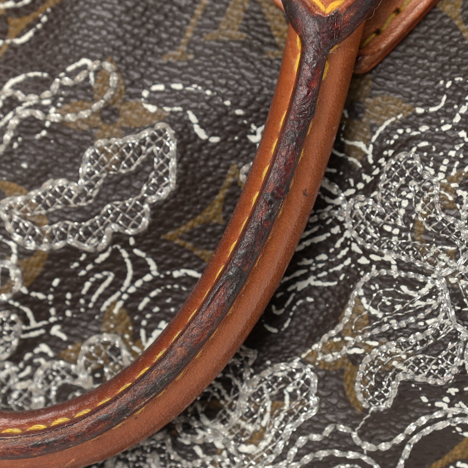 Louis Vuitton Monogram Dentelle Speedy 30 Silver 18 of 19