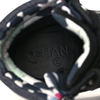 Chanel Toile Suede Calfskin CC Lace Up Short Boots 37 Dark Grey 9 of 10