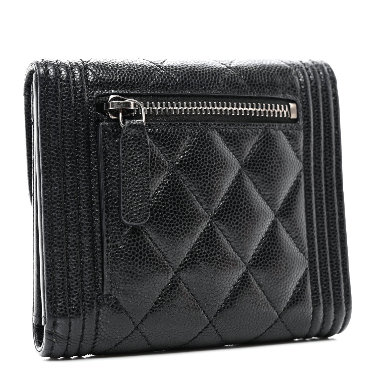 Chanel Caviar Quilted Compact Boy Wallet Black 3 of 8