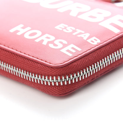 Burberry Calfskin Horseferry Print Ziparound Wallet Red White 6 of 8