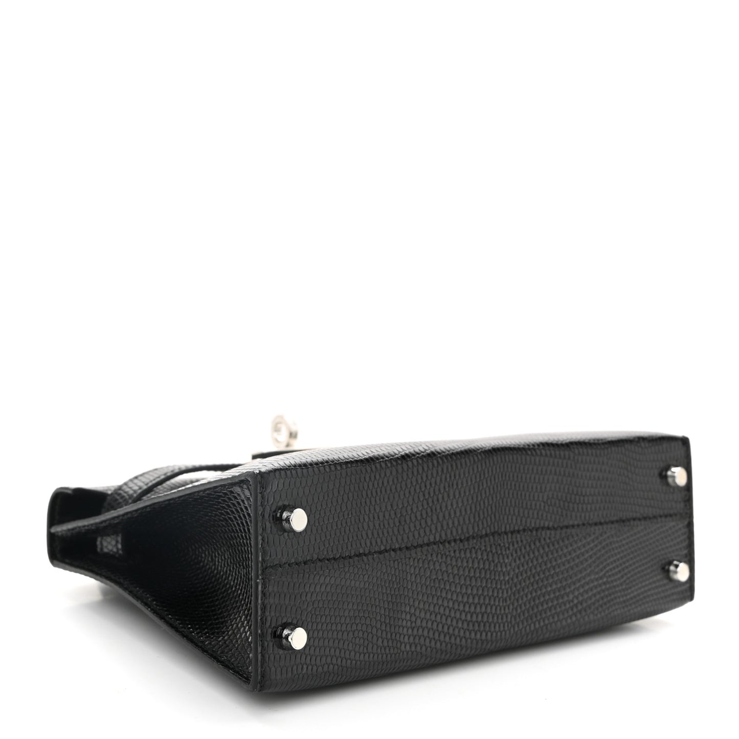 Shiny Lizard Mini Kelly Sellier 20 Black