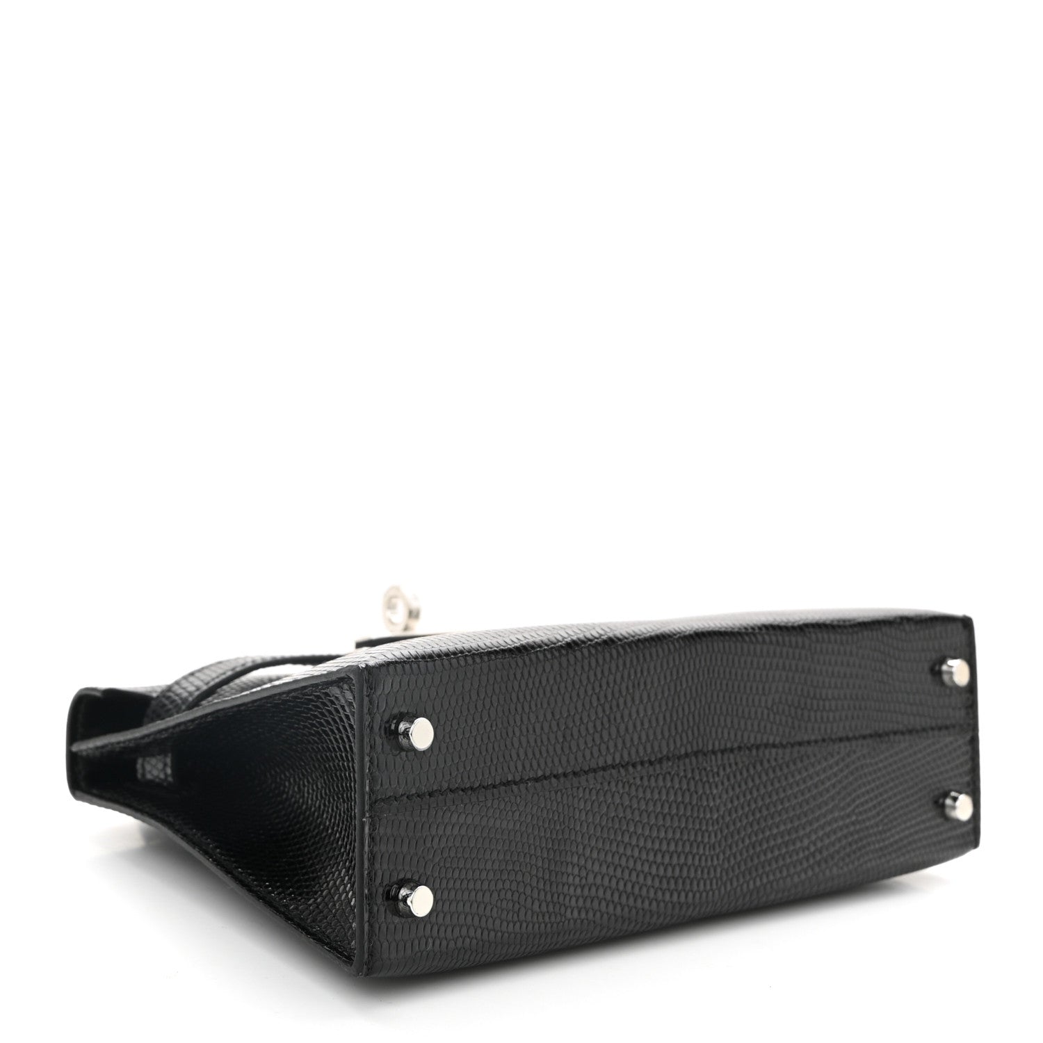 Hermes Shiny Lizard Mini Kelly Sellier 20 Black 4 of 11