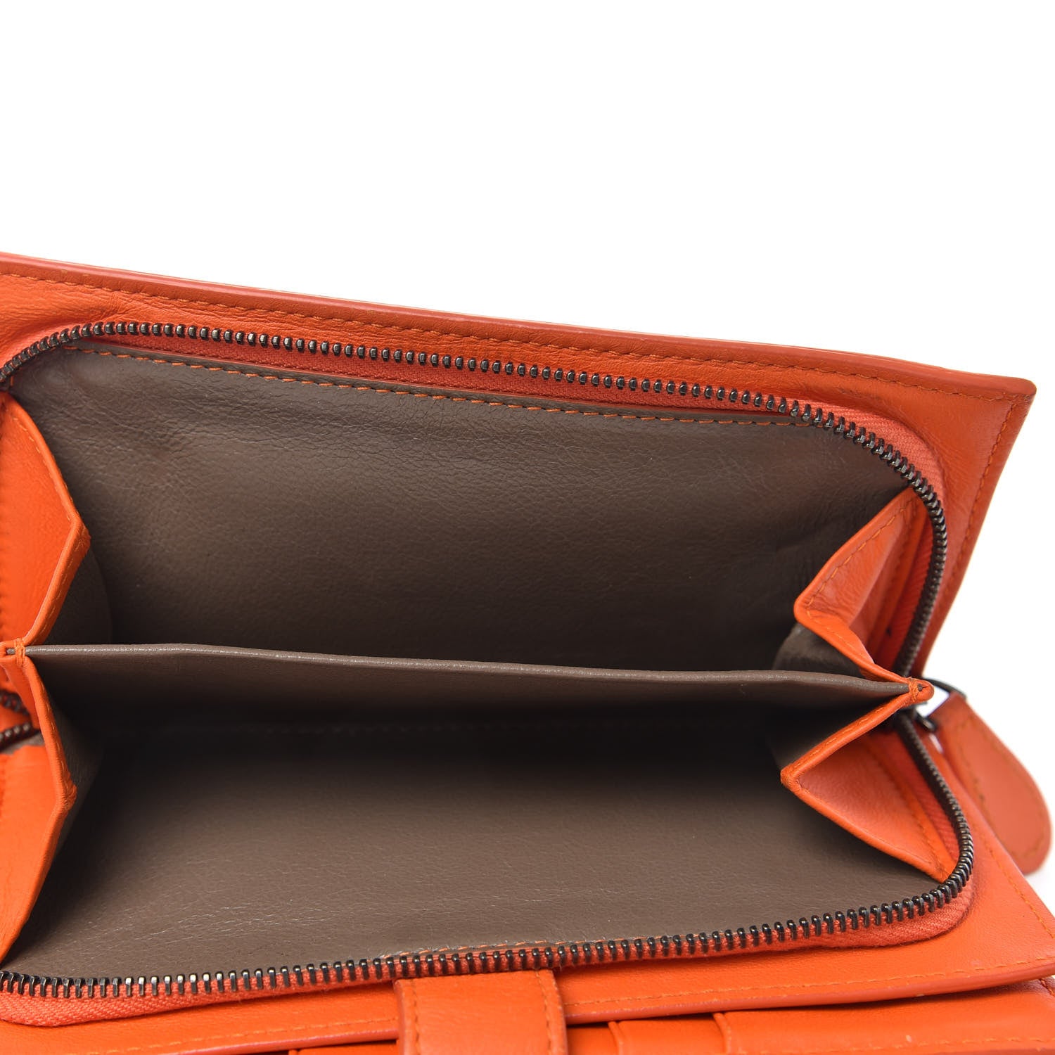 Bottega Veneta Nappa Intrecciato Continental Snap Wallet Tangerine 7 of 7