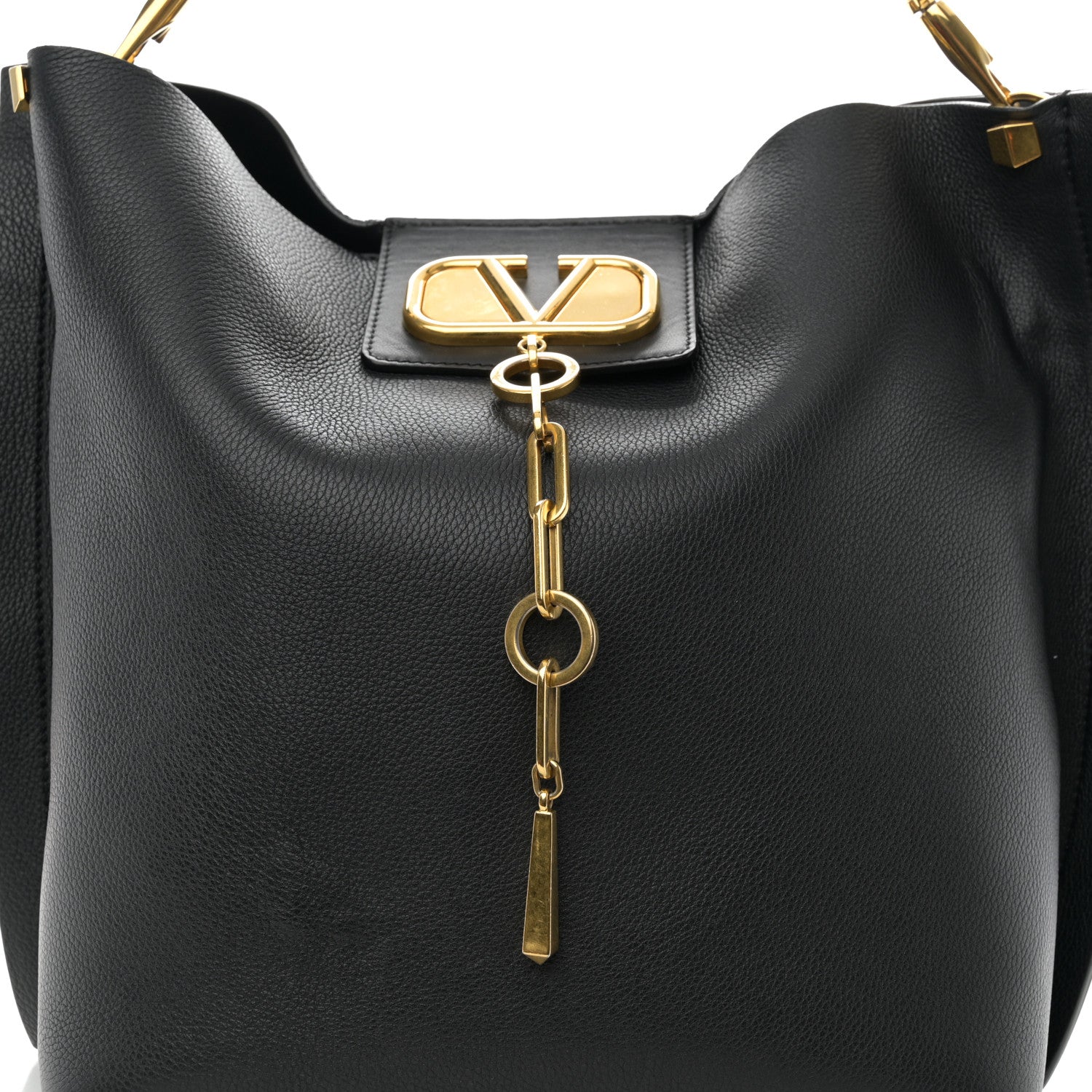 Valentino Garavani Grainy Calfskin Escape Hobo Bag Black 8 of 12