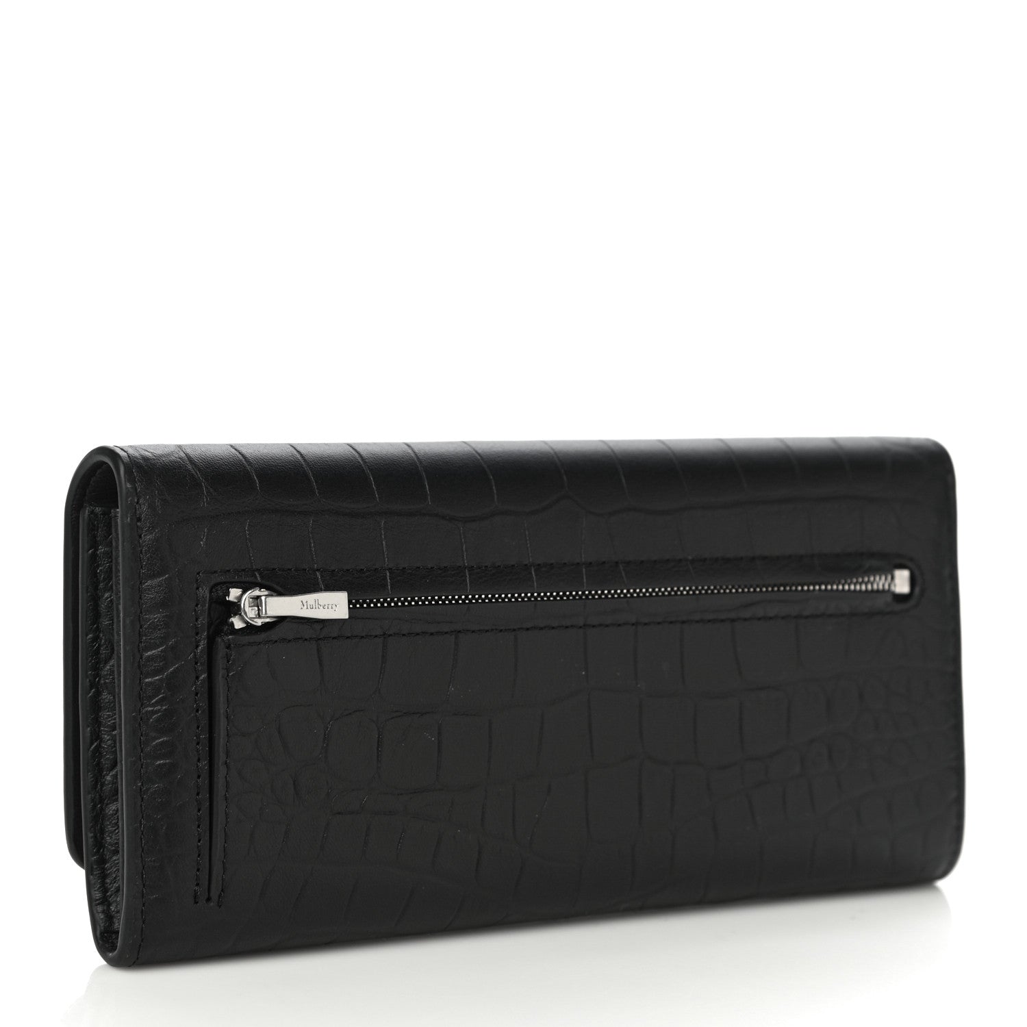 Mulberry Crocodile Embossed Calfskin Wallet Black 3 of 10