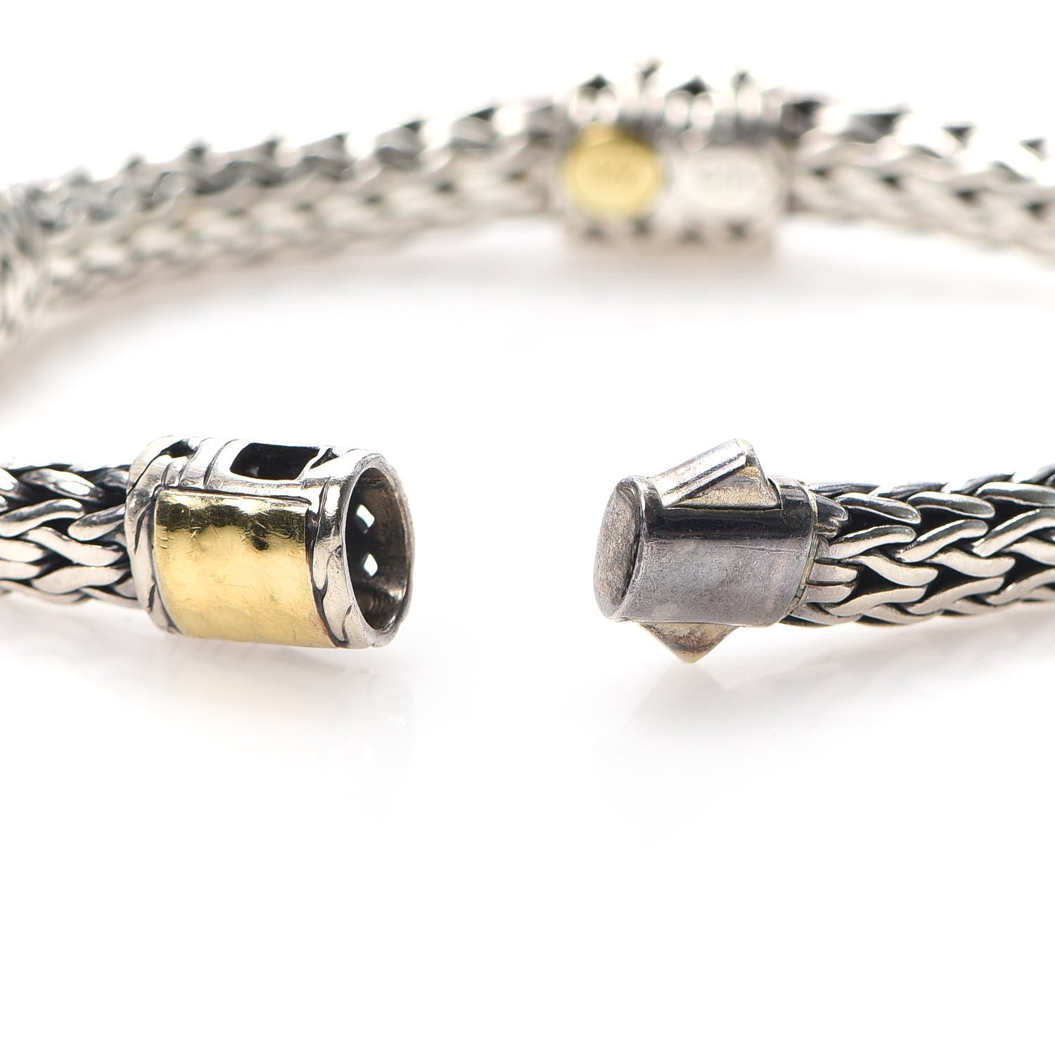 John Hardy Sterling Silver 22K Yellow Gold 10mm Classic Chain Hammered Bracelet 5 of 5