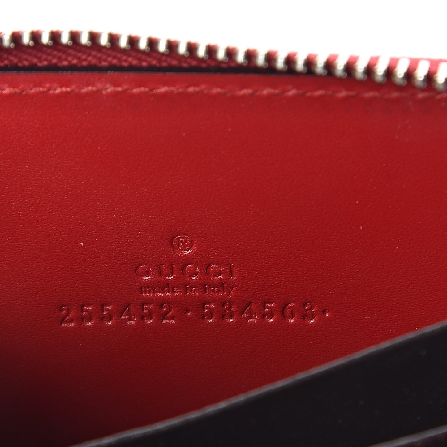 Guccissima Zip Around Card Case Red