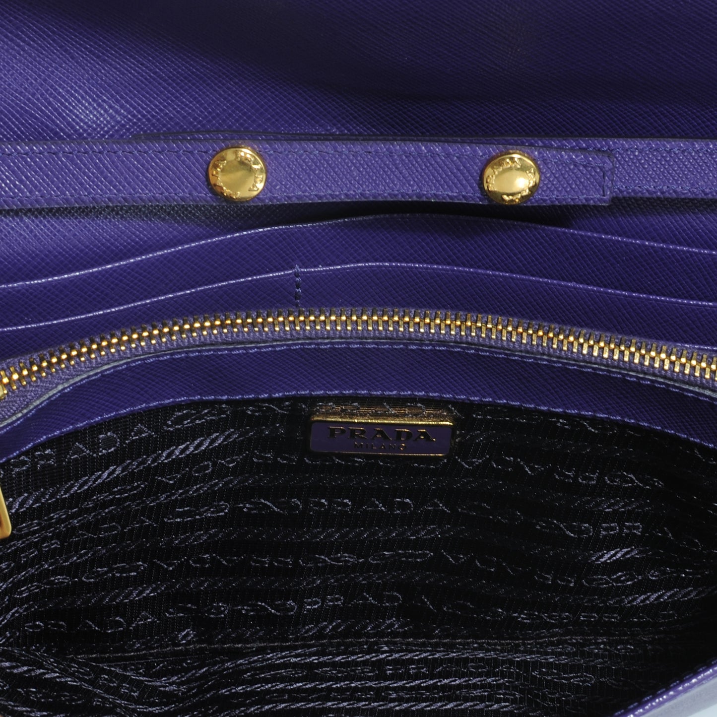 Saffiano Lux Detachable Chain Clutch Wallet Viola
