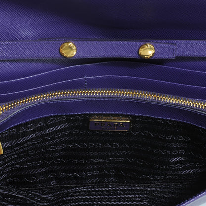 Prada Saffiano Lux Detachable Chain Clutch Wallet Viola 5 of 7