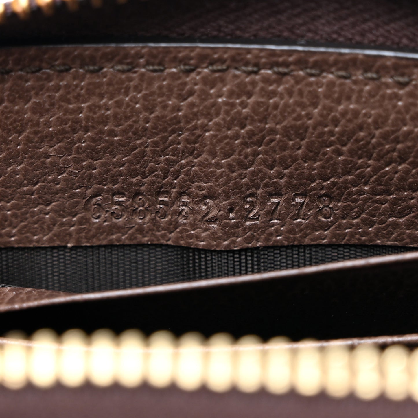 GG Supreme Monogram Textured Dollar Calfskin Web Ophidia Zip Around Card Case Wallet Beige Ebony New Acero