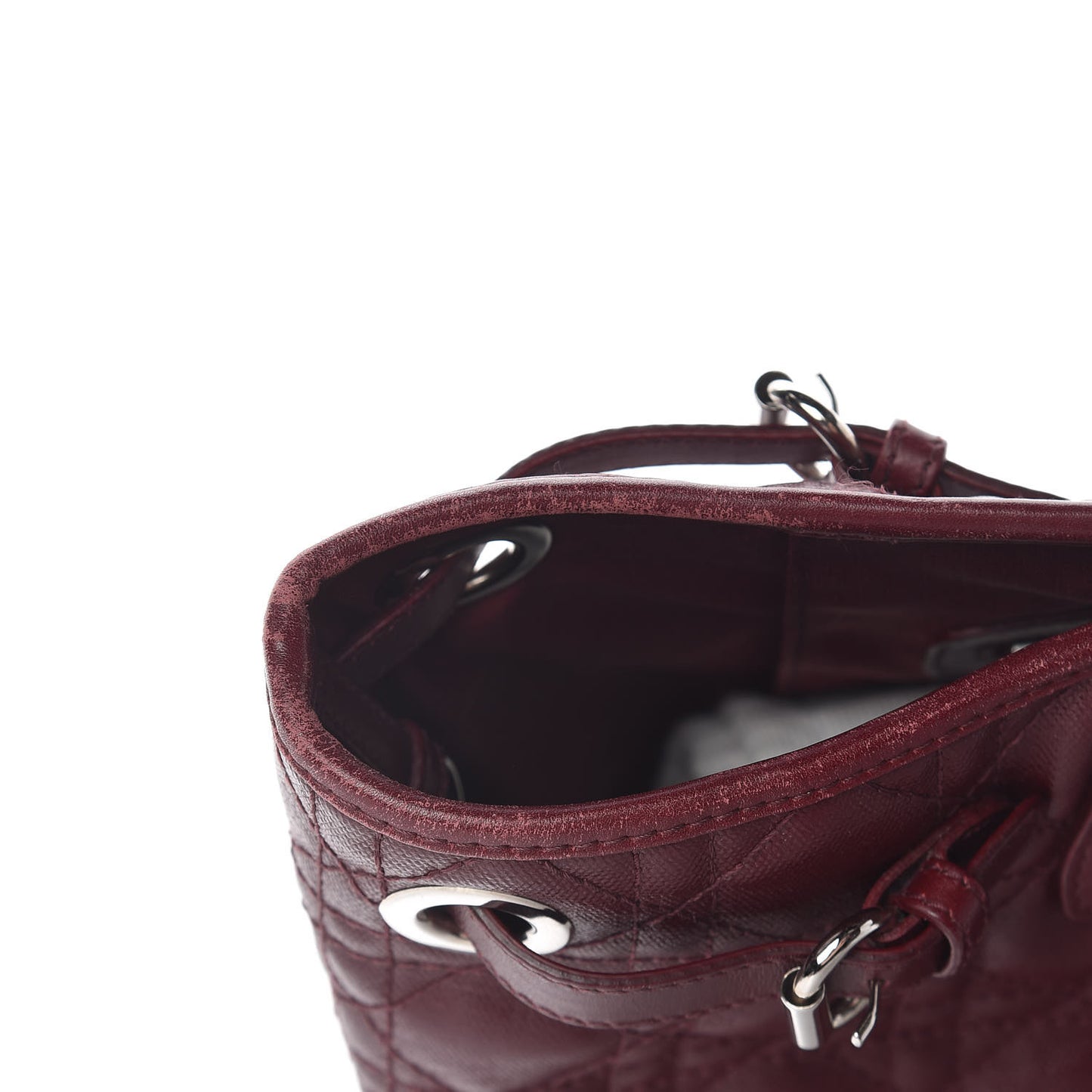 Coated Canvas Cannage Medium Panarea Tote Burgundy